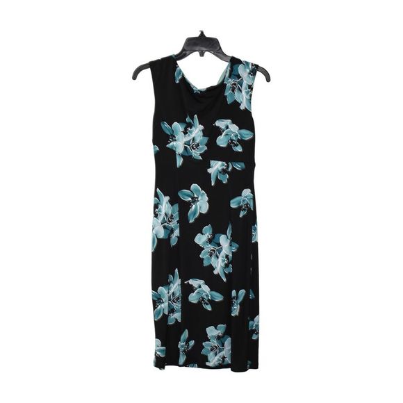 Conneted Apparel Womens MOCK WRAP DRESS Regular Fit, Black/mallard, Size 6 - Picture 5 of 5